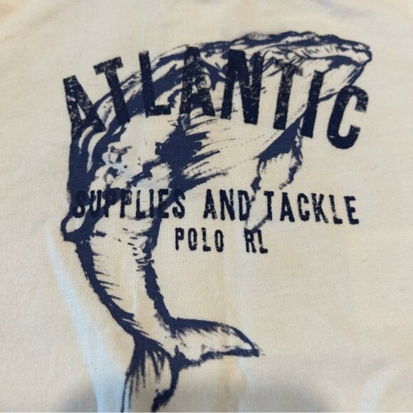 Ralph Lauren Short Sleeve Romper Atlantic Supplies   Tackle White Blue - Picture 2 of 5